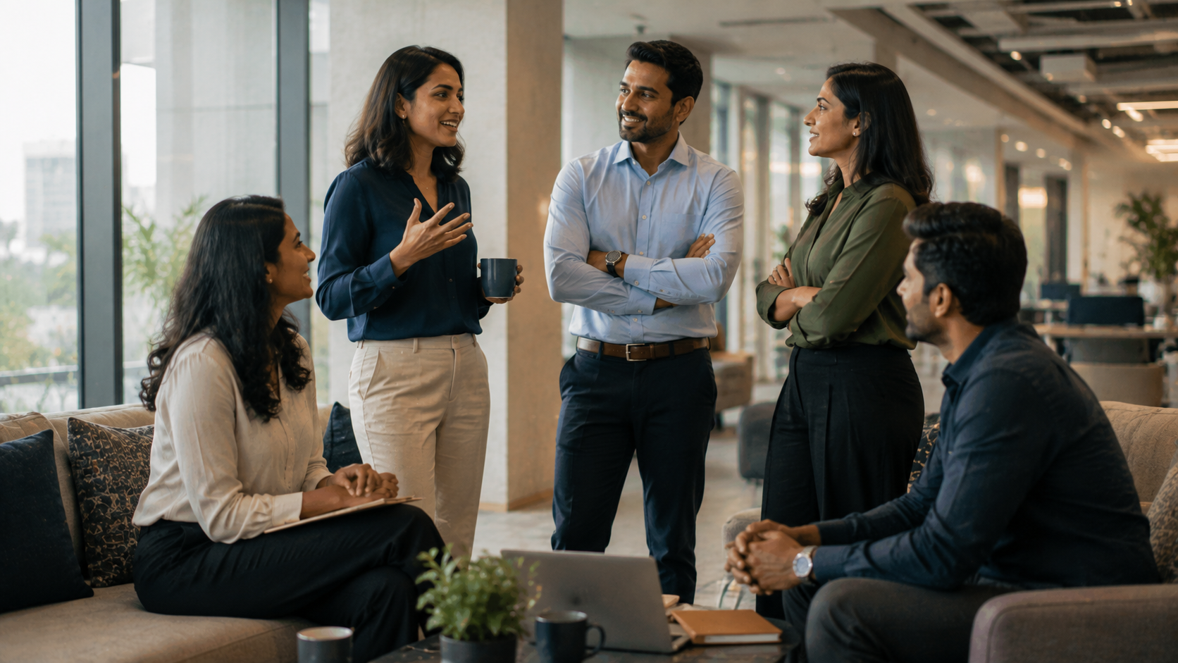 Team in an office discussing the pipeline situation