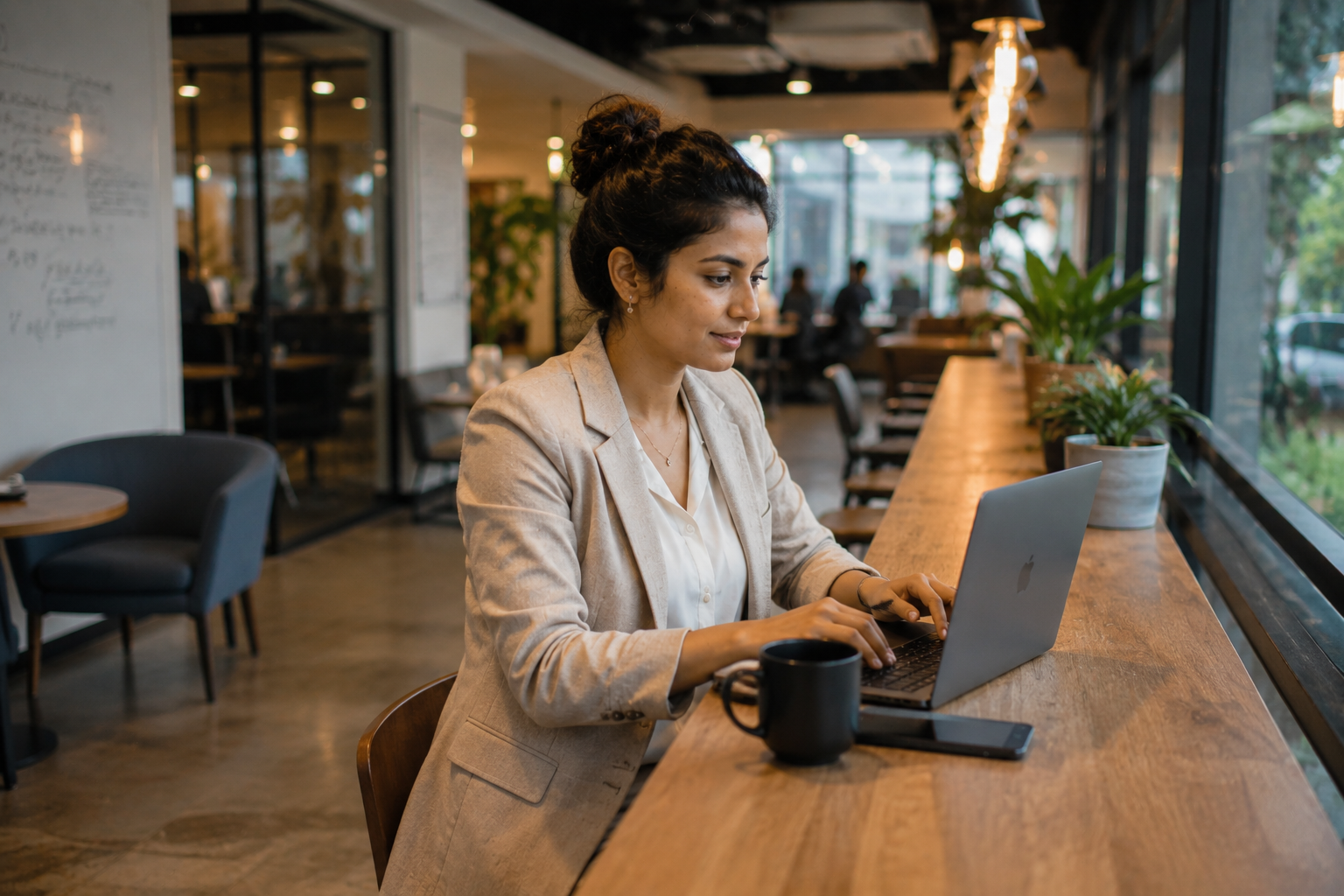 Entrepreneur at a laptop running AI acquisition as a system