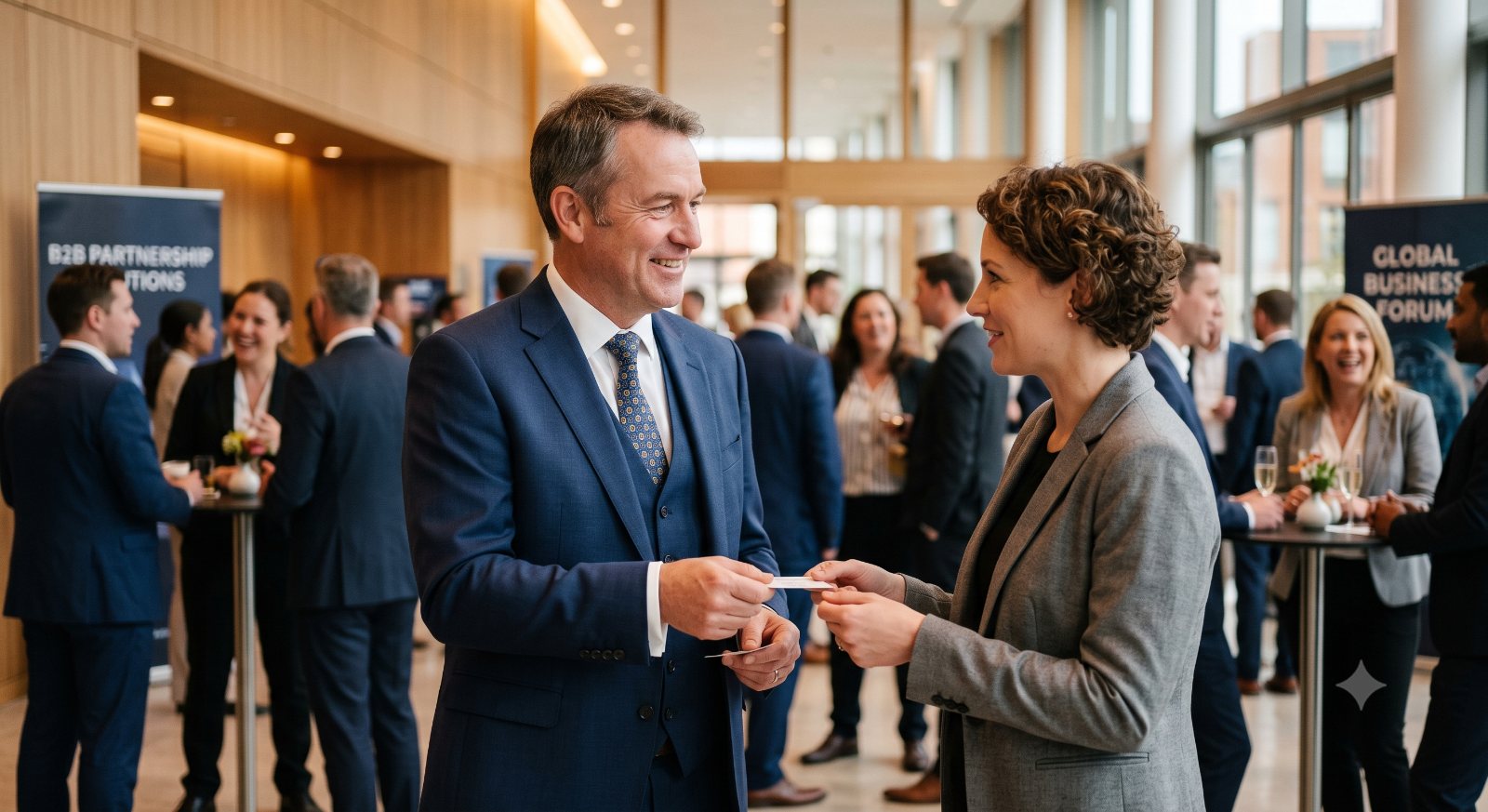 Inhaber im Netzwerk-Gespräch